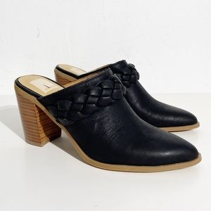 New Dolce Vita Ronna Braided Block Heel Mules - Black Size 10